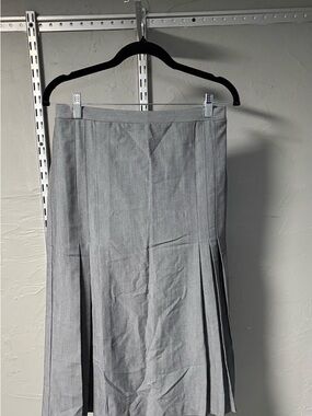 Anthony Richards Light Gray Pleated Midi Skirt